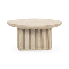 Vander Cream Washed Round Coffee Table - Ornate Home
