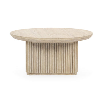 Vander Cream Washed Round Coffee Table - Ornate Home
