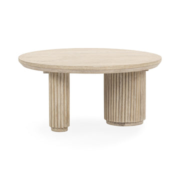 Vander Cream Washed Round Coffee Table - Ornate Home