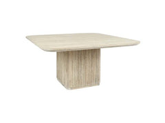 Vander Cream Washed Square Dining Table - Ornate Home