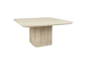 Vander Cream Washed Square Dining Table - Ornate Home