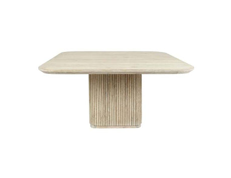 Vander Cream Washed Square Dining Table - Ornate Home