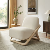 Vander Oak/Cream Textured Fabric Accent Chair - Ornate Home