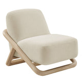 Vander Oak/Cream Textured Fabric Accent Chair - Ornate Home