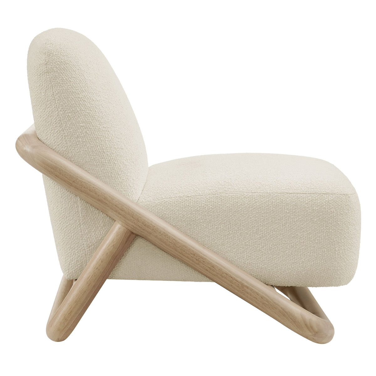 Vander Oak/Cream Textured Fabric Accent Chair - Ornate Home
