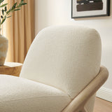 Vander Oak/Cream Textured Fabric Accent Chair - Ornate Home
