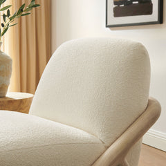 Vander Oak/Cream Textured Fabric Accent Chair - Ornate Home