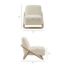 Vander Oak/Cream Textured Fabric Accent Chair - Ornate Home