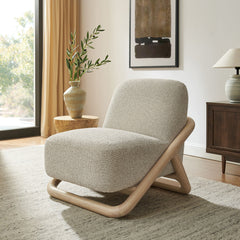 Vander Oak Marble Textured Fabric Accent Chair - Ornate Home