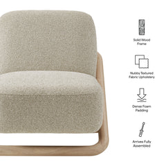 Vander Oak Marble Textured Fabric Accent Chair - Ornate Home