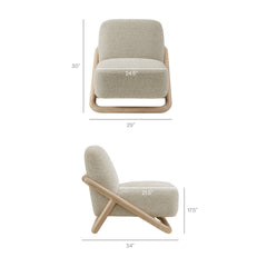 Vander Oak Marble Textured Fabric Accent Chair - Ornate Home