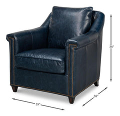 Vandike Blue Arm Chair - Ornate Home
