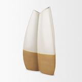 Vania Off-White/Tan Large Textured Ceramic Vase - Ornate Home