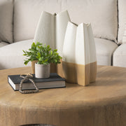 Vania Off-White/Tan Large Textured Ceramic Vase - Ornate Home