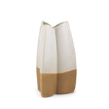 Vania Off-White/Tan Small Textured Ceramic Vase - Ornate Home