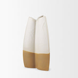 Vania Off-White/Tan Small Textured Ceramic Vase - Ornate Home