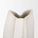 Vania Off-White/Tan Small Textured Ceramic Vase - Ornate Home