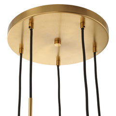 Vanier Brass/White 5 Light Cluster Pendant - Ornate Home