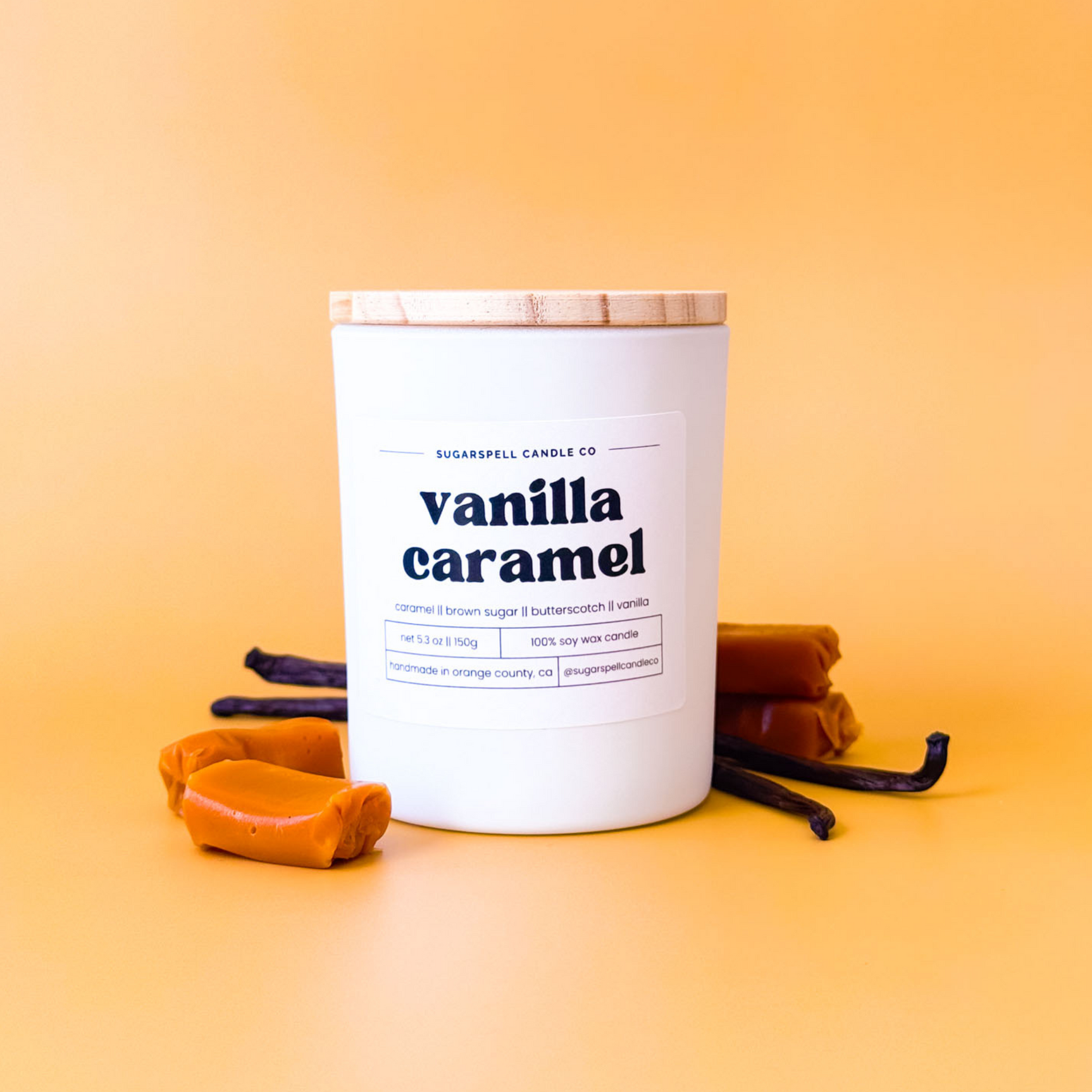 Vanilla Caramel 5.3oz Soy Candle - Ornate Home