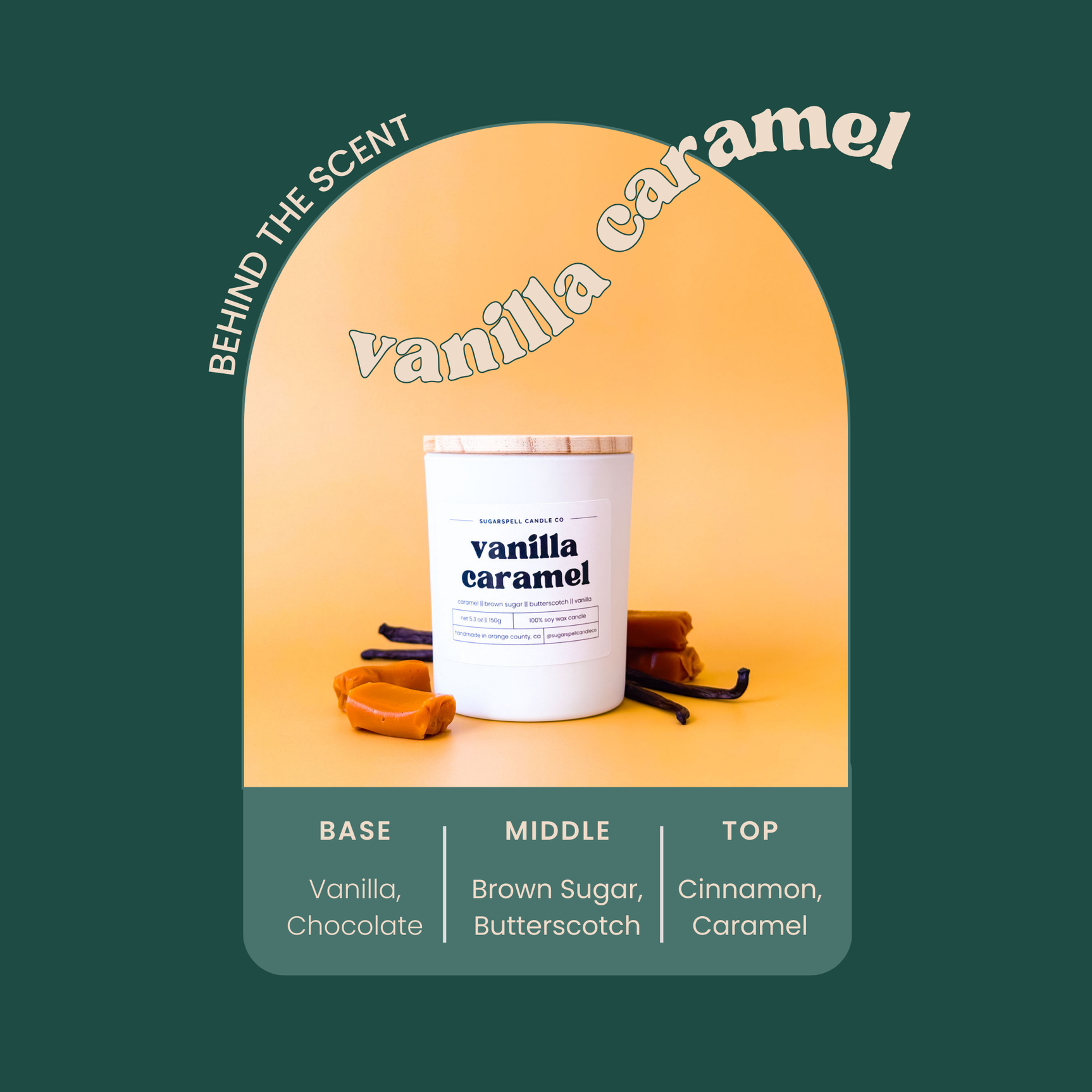 Vanilla Caramel 5.3oz Soy Candle - Ornate Home