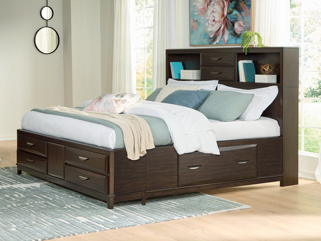 Vanmore Dark Brown California King Storage Bed - Ornate Home