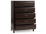 Vanmore Dark Brown Five Drawer Chest (Online Special Price) - Ornate Home