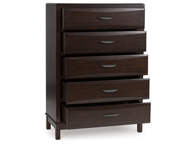 Vanmore Dark Brown Five Drawer Chest (Online Special Price) - Ornate Home