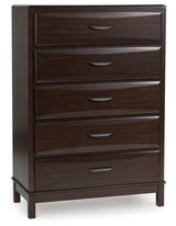 Vanmore Dark Brown Five Drawer Chest (Online Special Price) - Ornate Home