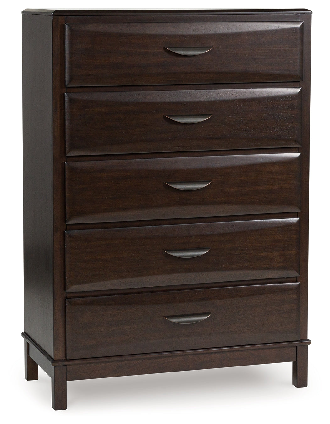 Vanmore Dark Brown Five Drawer Chest - Ornate Home