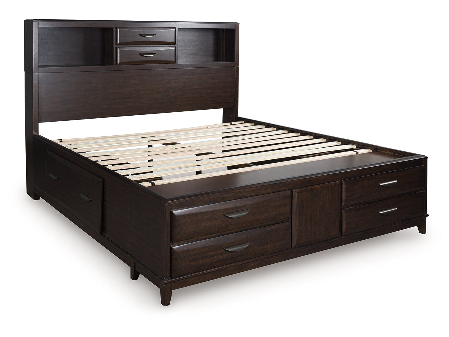 Vanmore Dark Brown King Storage Bed - Ornate Home