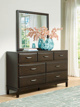 Vanmore Dark Brown Queen Storage Bed, Dresser and Mirror - Ornate Home