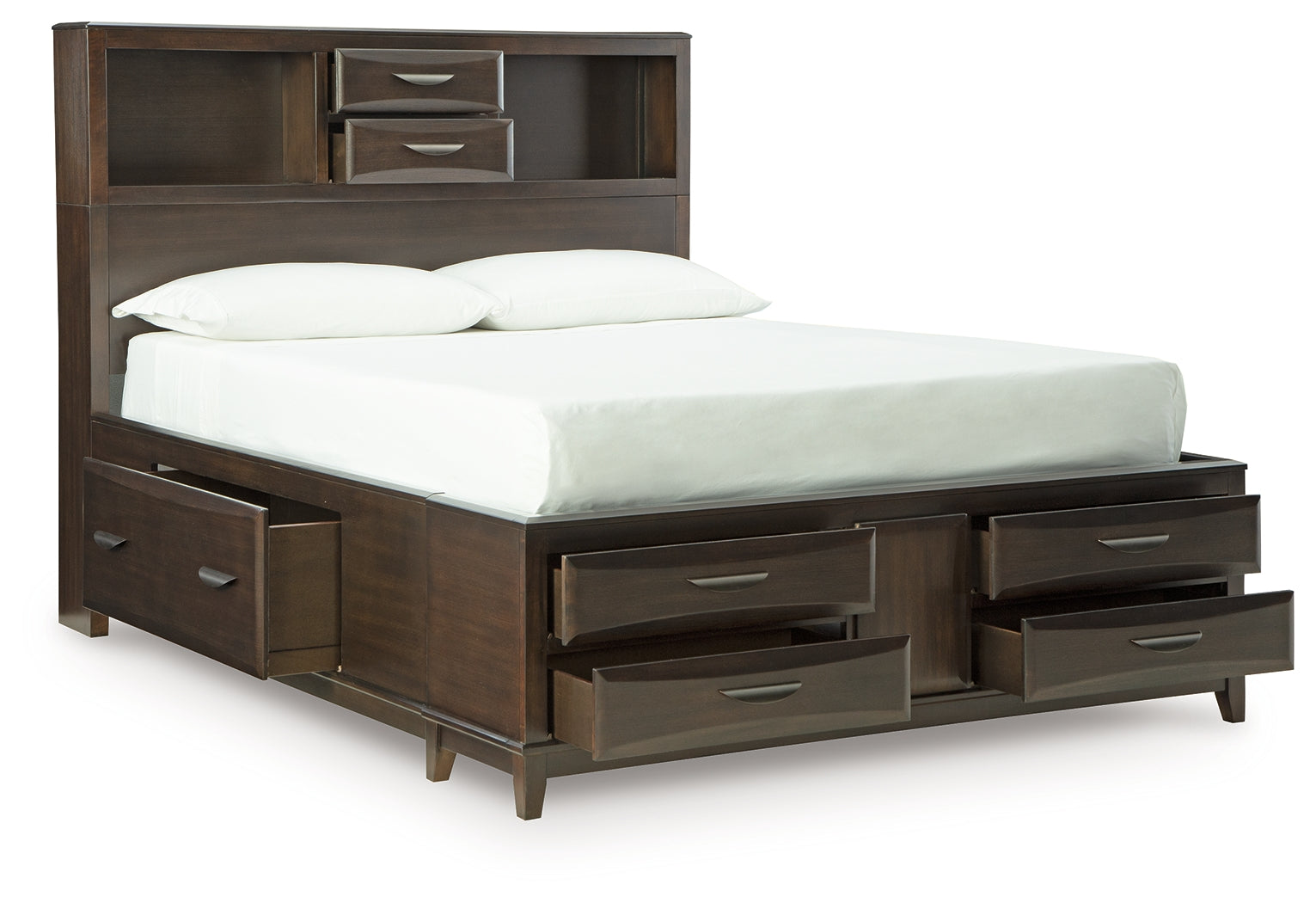 Vanmore Dark Brown Queen Storage Bed (Online Special Price) - Ornate Home
