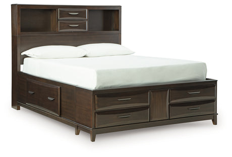 Vanmore Dark Brown Queen Storage Bed - Ornate Home