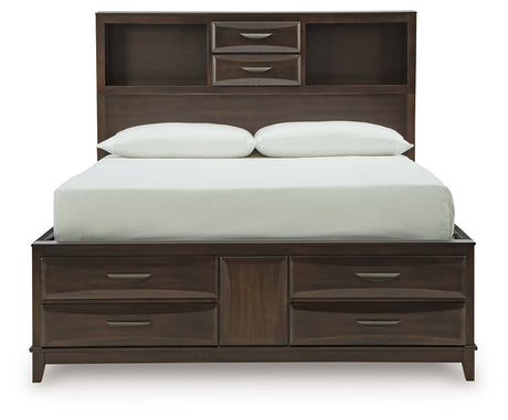 Vanmore Dark Brown Queen Storage Bed - Ornate Home