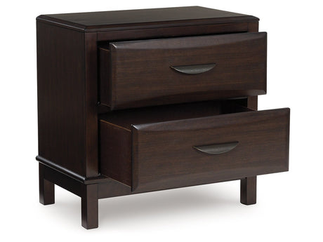 Vanmore Dark Brown Two Drawer Nightstand - Ornate Home