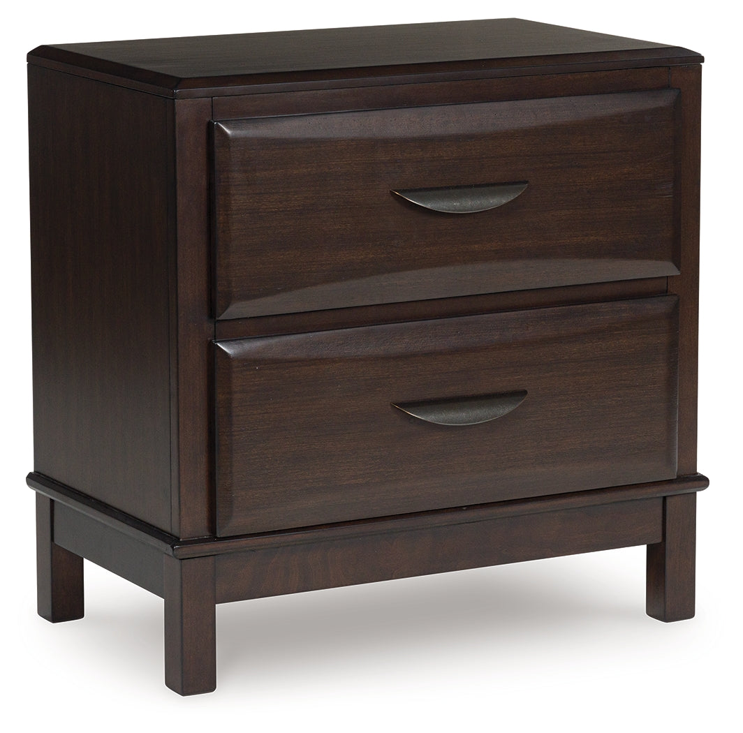 Vanmore Dark Brown Two Drawer Nightstand - Ornate Home