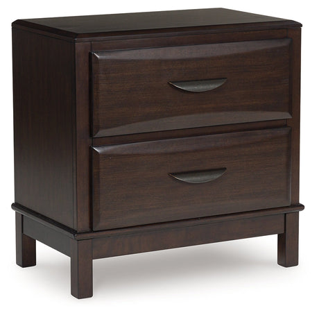 Vanmore Dark Brown Two Drawer Nightstand - Ornate Home