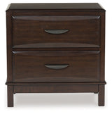 Vanmore Dark Brown Two Drawer Nightstand - Ornate Home