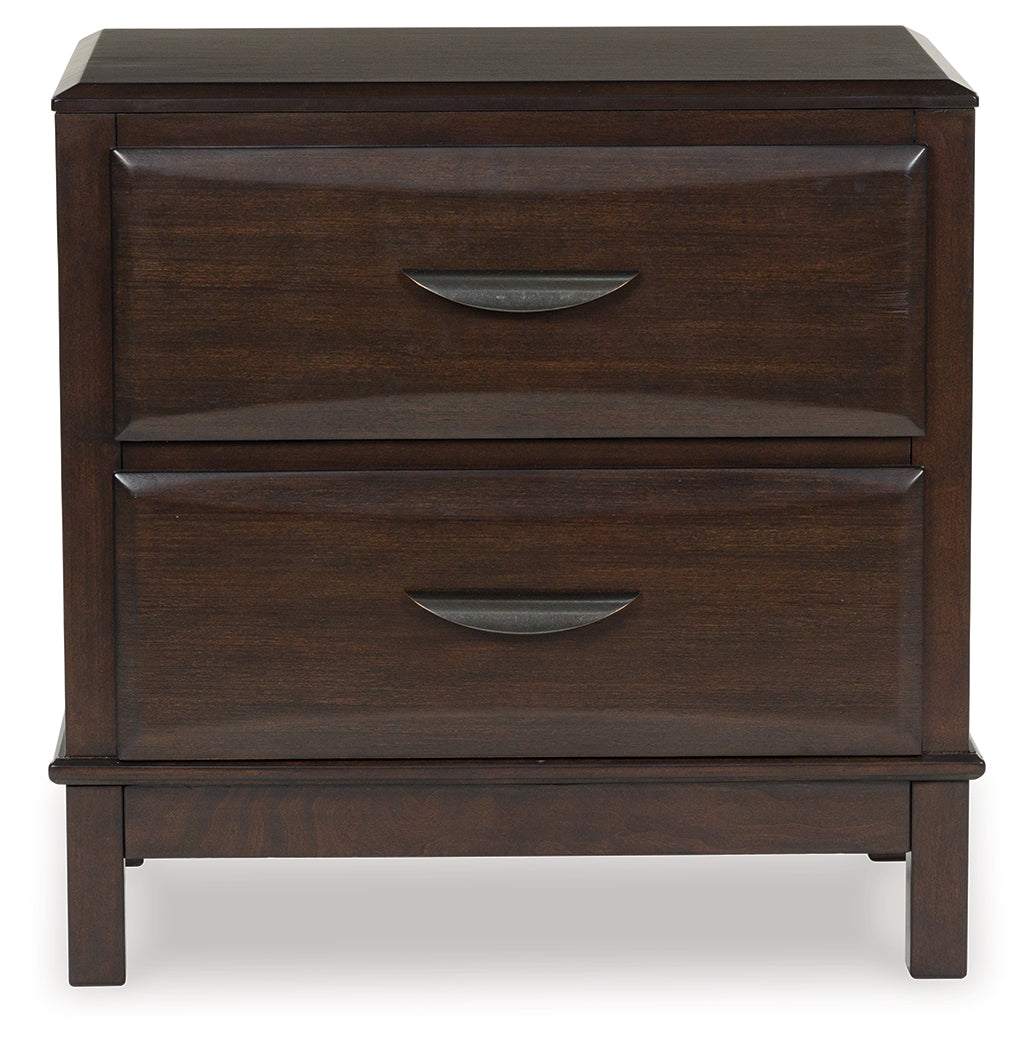 Vanmore Dark Brown Two Drawer Nightstand - Ornate Home
