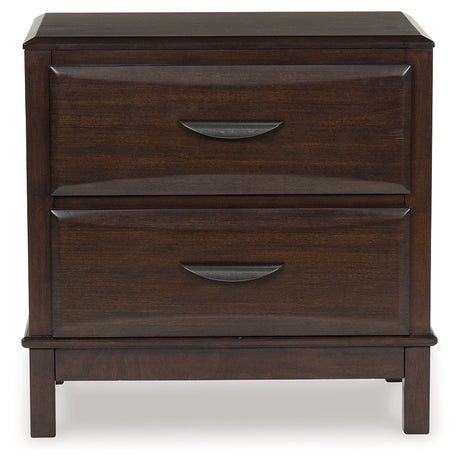 Vanmore Dark Brown Two Drawer Nightstand - Ornate Home