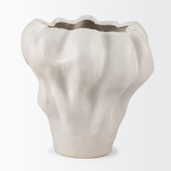 Vanna Cream Sculptural Glazed Ceramic Vase - Ornate Home