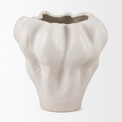 Vanna Cream Sculptural Glazed Ceramic Vase - Ornate Home