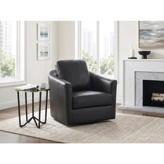 Vantage Black Swivel Chair - Ornate Home