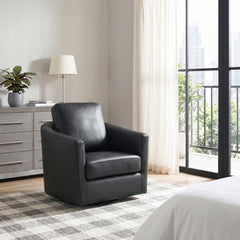 Vantage Black Swivel Chair - Ornate Home