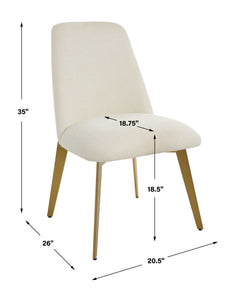 Vantage Off White Fabric Dining Chair - Ornate Home