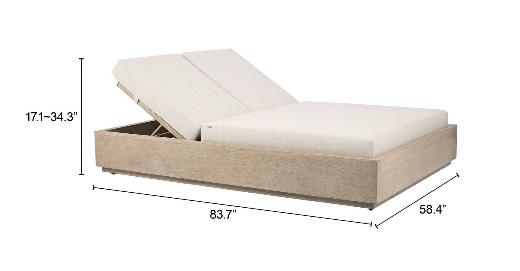 Varadero Gray Beach Double Chaise