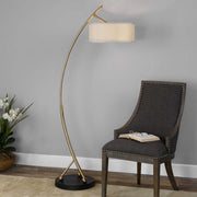 Vardar Curved Brass Floor Lamp - Ornate Home