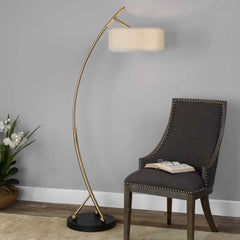 Vardar Curved Brass Floor Lamp - Ornate Home