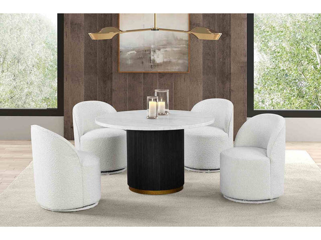 Varde Black/White 5 Pc. Round Dining Set - Ornate Home