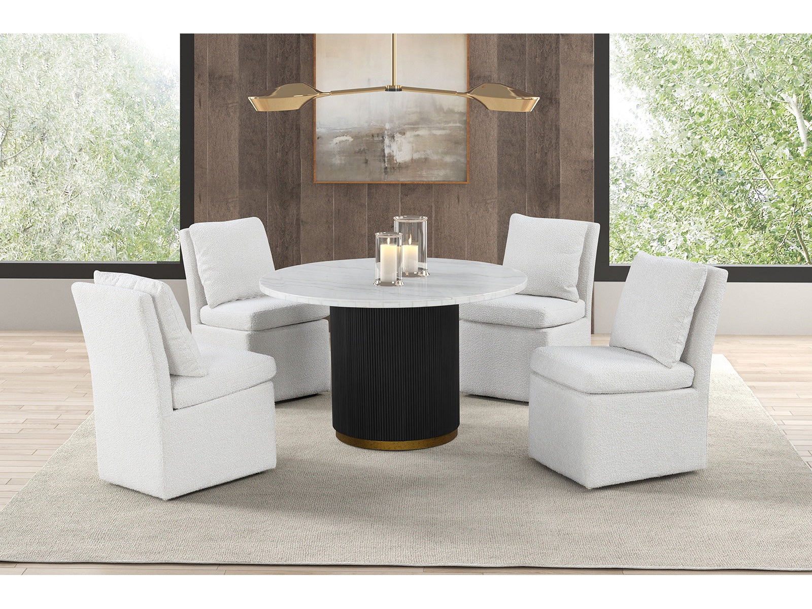 Varde Black/White 5 Piece Dining Set - Ornate Home